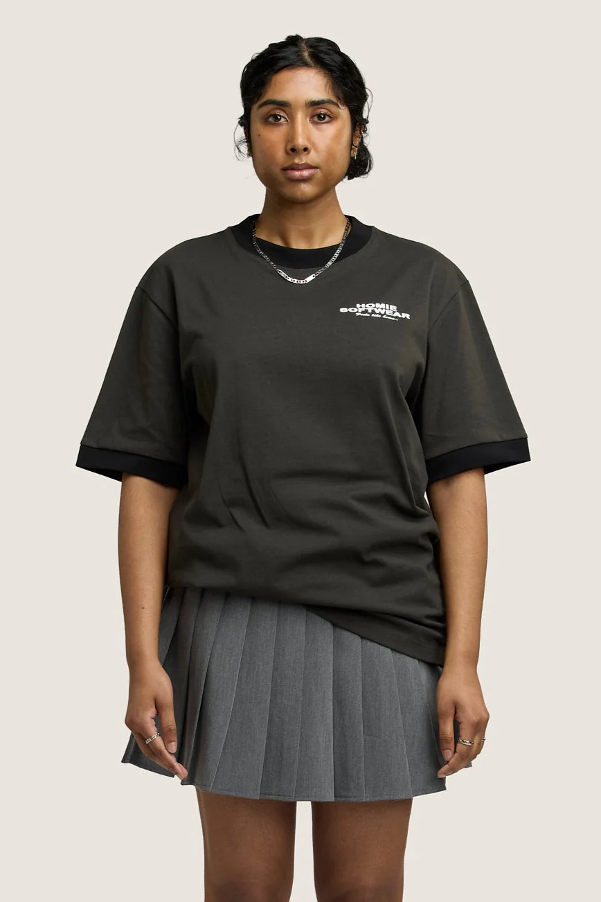 Soft-Wear Ringer Tee - Coal - Image 3