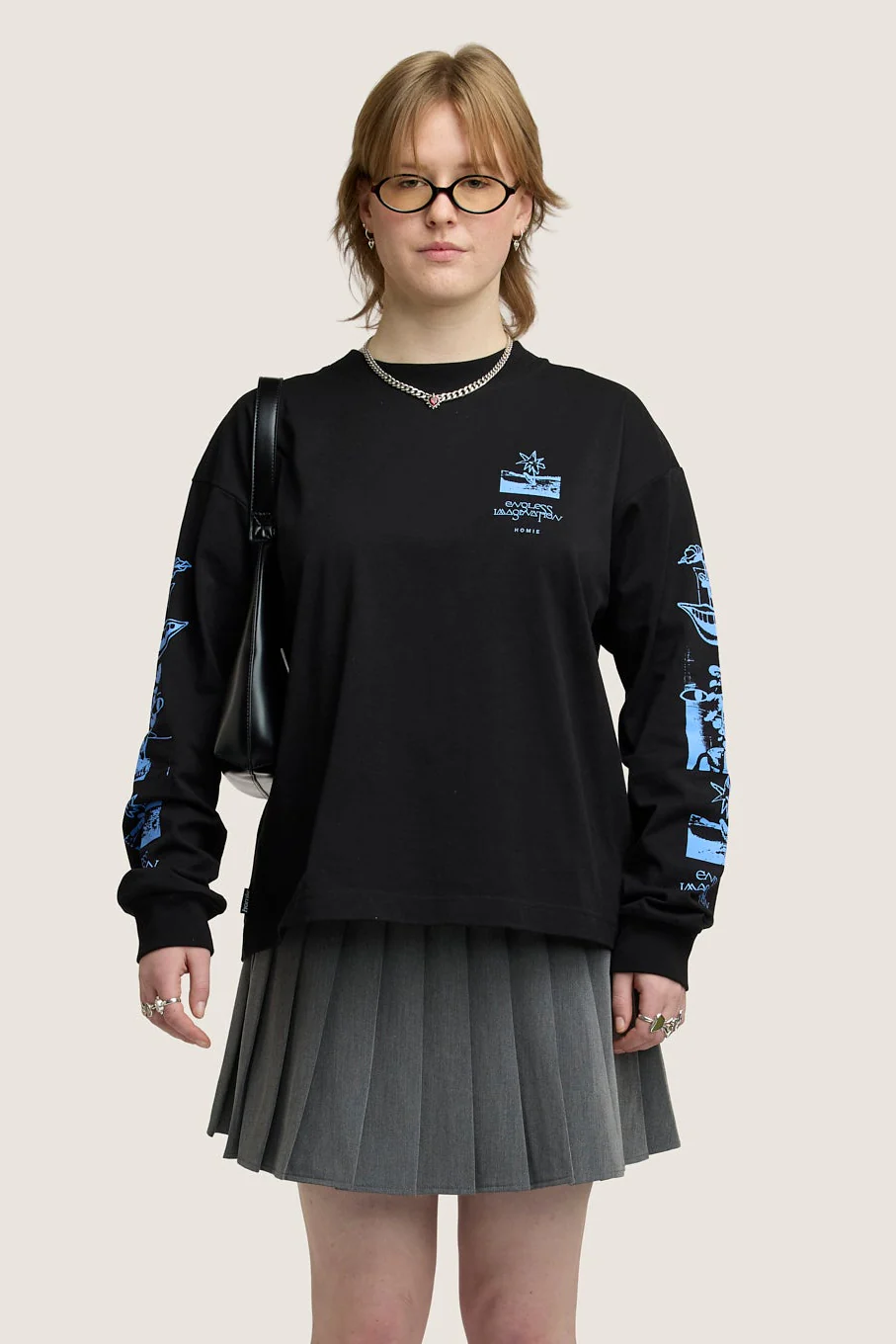Heather Mini Skirt - Charcoal - Image 4