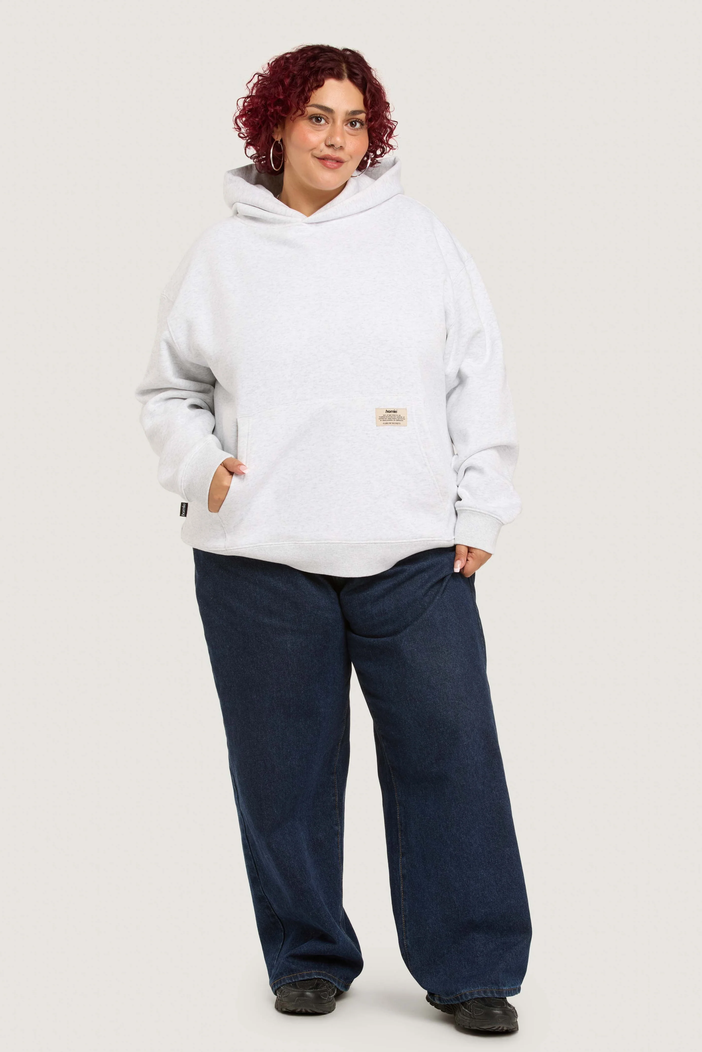 Heavy Weight Hoodie - White Marle - Image 3