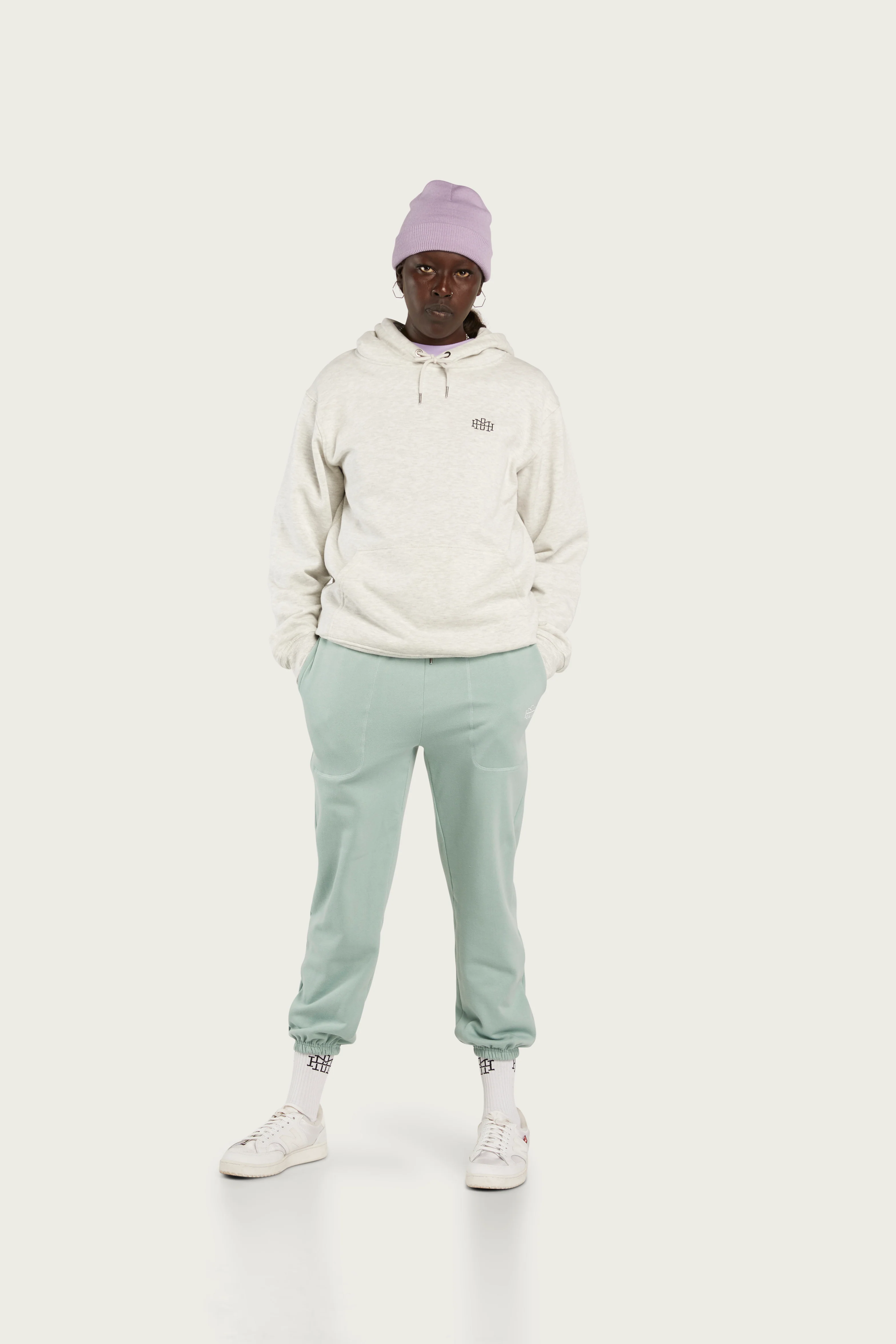 Monogram Hoodie - White Marle - Image 3