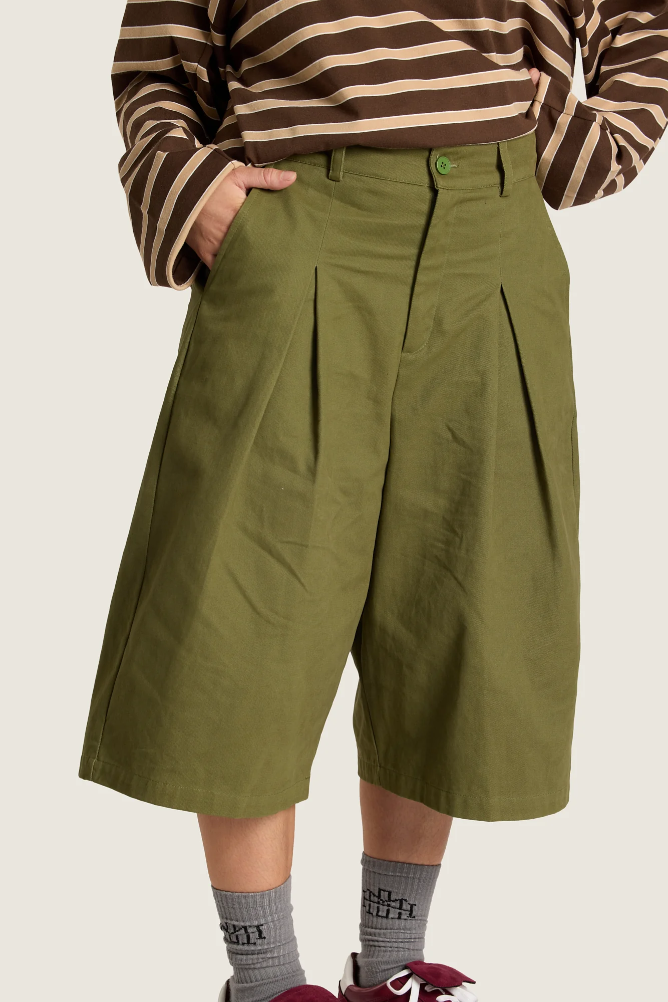 Personal Growth Longline Shorts - Khaki - Image 3