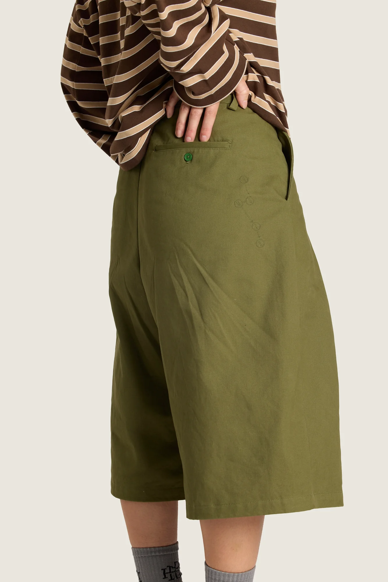 Personal Growth Longline Shorts - Khaki - Image 4