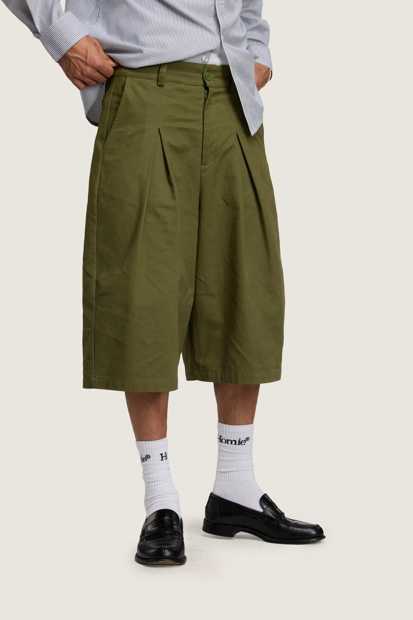 Personal Growth Longline Shorts - Khaki - Image 5