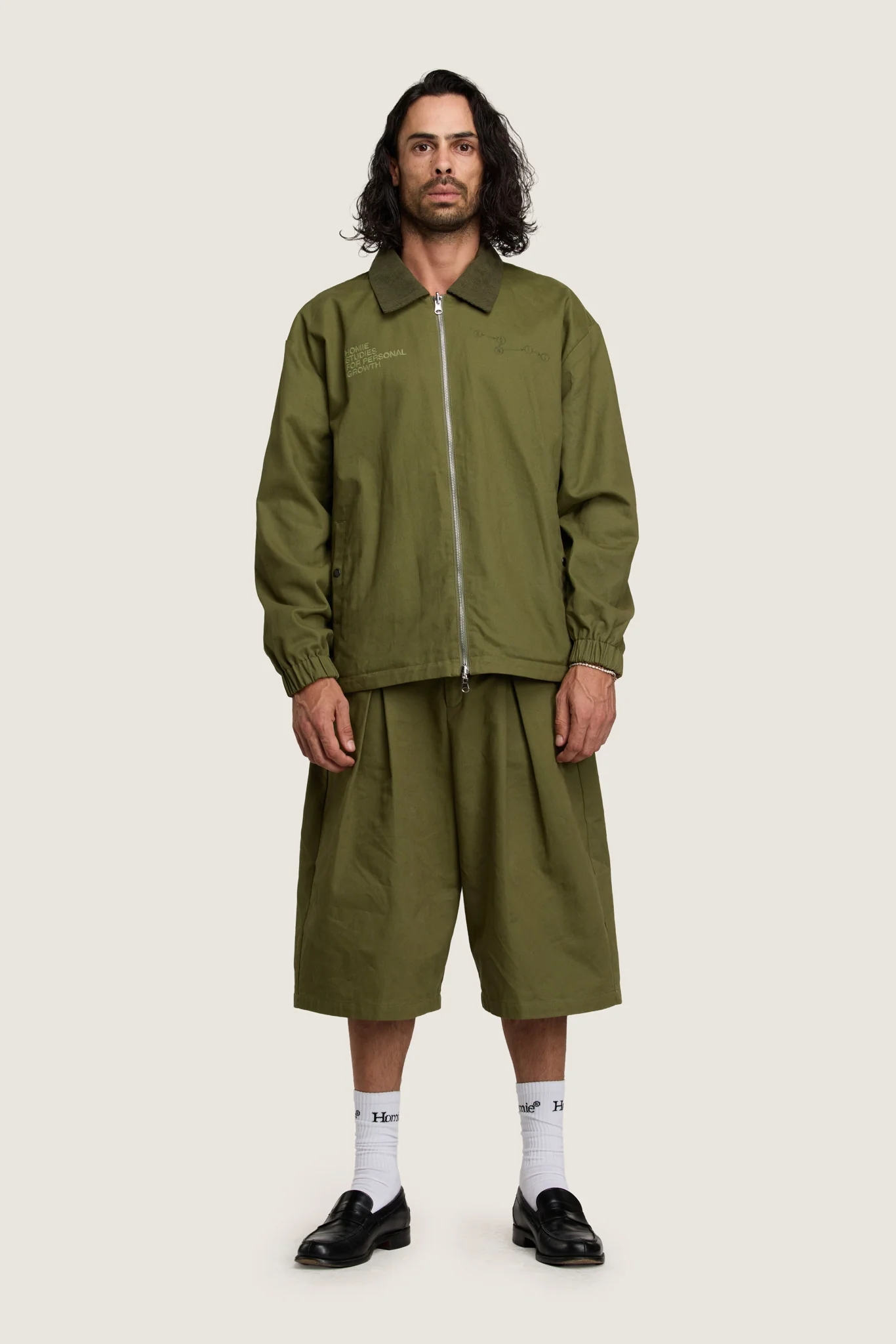 Personal Growth Longline Shorts - Khaki - Image 6