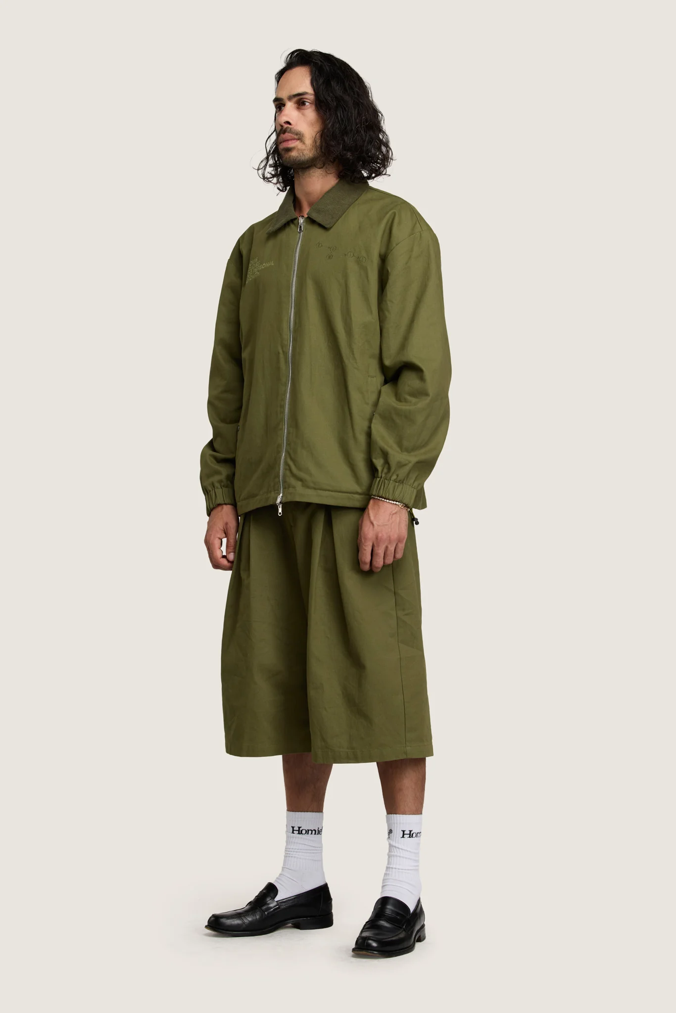 Personal Growth Longline Shorts - Khaki - Image 7